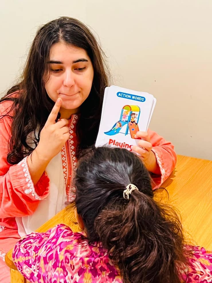 Speech and language therapy session for a child at NEST, DHA Phase 2, Islamabad
